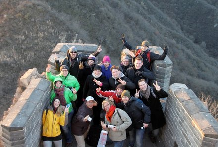 China Familienreise - China mit Kindern - Gruppe auf der großen Mauer