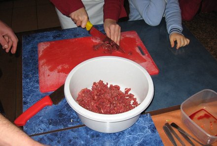 Baltikum for family - Trakai - Kibinai Fleischfüllung