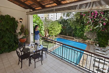Mexiko Familienreise - Mexiko for family - Hotel Casa del Balam Gartenaussicht mit Pool