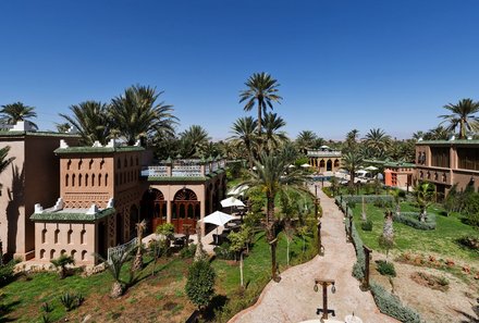 Familienreise Marokko - Marokko for family Deluxe - Ouarzazate Oz Palace - Anlage mit Garten