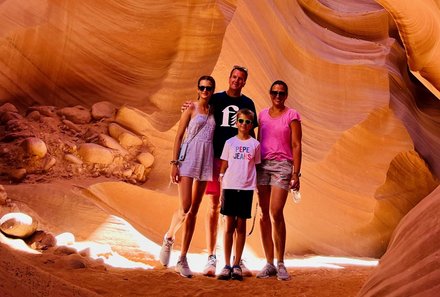 USA Südwesten mit Kindern - USA Westküste for family individuell - Abenteuer im Wilden Westen - Familie im Antelope Canyon