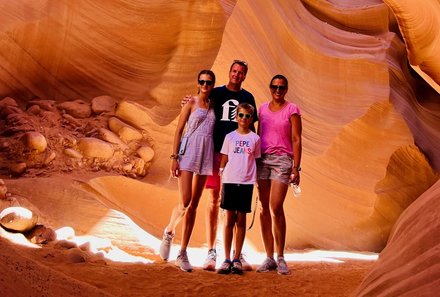 USA Südwesten mit Kindern - USA for family individuell - Kalifornien, Nationalparks & Las Vegas - Familie im Antelope Canyon
