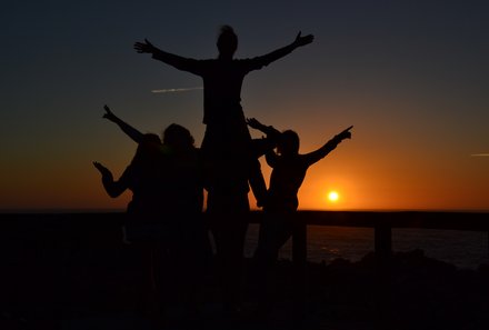 Algarve for family - Familienreise Algarve mit Kindern - Kinder bei Sonnenuntergang