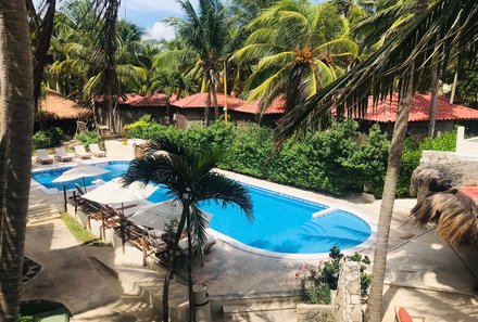 Mexiko Familienreise - Mexiko for family - Freizeit in Playa del Carmen - Pool Hotel Petit Lafitte