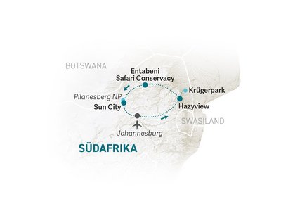 Familienreise Südafrika - Südafrika for family - Reiseroute 2024