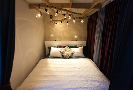 Schweden for family - Wildact Husky Farm Arvidsjaur - Schlafzimmer mit Bett