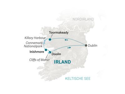 Irland Familienreise - Irland for family - Karte 2022