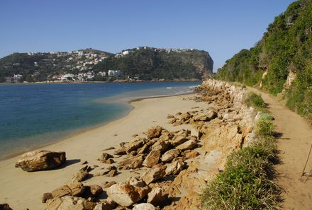 Garden Route mit Kindern  - Blick auf den Strand Knysna