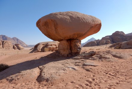 Jordanien Rundreise mit Kindern - Jordanien for family - runder Felsen in Wadi Rum 