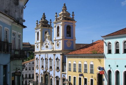 Südamerika Reisen mit Kindern - Brasilien mit Kindern - Gebäude in Bahia