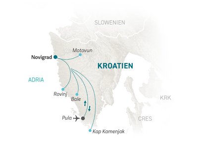 Kroatien Familienreise - Kroatien for family - Karte 2024