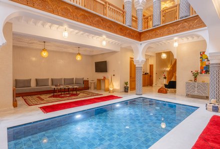 Familienreise Marokko - Marokko for family Deluxe - Riad Atlas Palace - Poolbereich innen