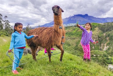 Familienreise Galapagos und Ecuador - Galapagos Family & Teens - Kleinkinder mit Lama 