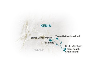 Kenia Familienreise - Kenia for family individuell - Karte 2026