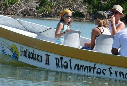 Mexiko mit Kindern - Mexiko Familienreise - Bootsfahrt auf dem Rio Lagartos