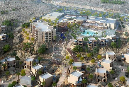 Oman Familienreisen - Jebel Akhdar - dusitD2 Naseem Resort - Außenansicht