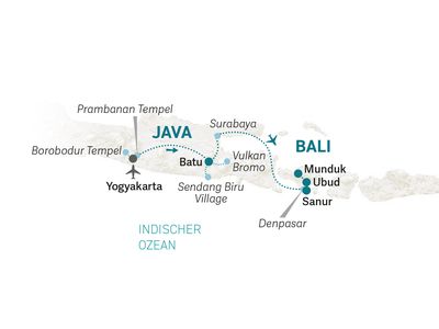 Java Bali Familienreise - Java-Bali Family & Teens - Bali Reisekarte 2023