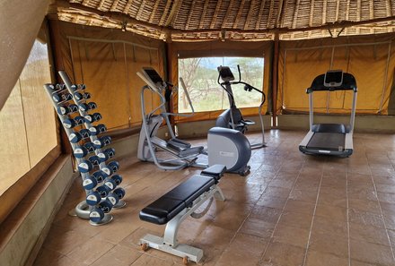 Kenia for family individuell deluxe - Tsavo West Nationalpark - Severin Safari Camp - Fitnessbereich