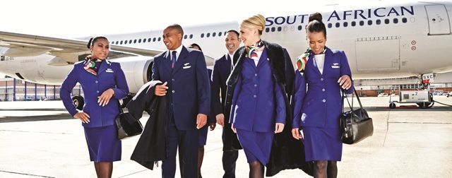 Fernreisen mit Kindern - Cabin Crew der SAA