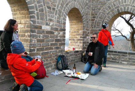 China mit Kindern - China for family - Picknick auf der großen Mauer