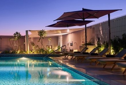 Oman mit Kindern individuell - Oman for family individuell Familienabenteuer Wüste & Berge - Muscat Mysk Al Mouj Hotel - Pool