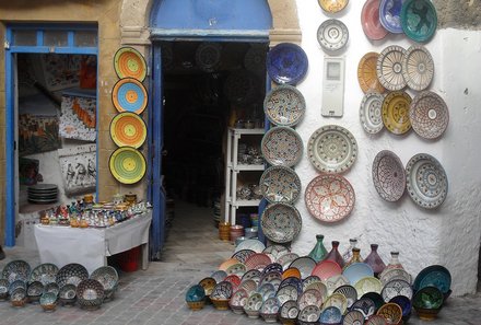 Marokko mit Kindern - Reisetipps zur Marokko Familienreise - Geschäft in Essaouira