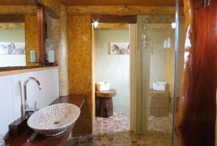 Garden Route mit Kindern - T'Niqua Stable Inn - Badezimmer