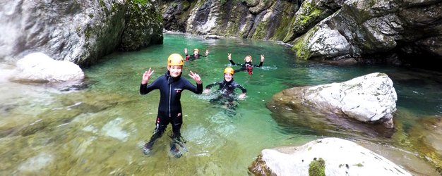 Slowenien mit Kindern - Slowenien for family - Kinder im Fluss