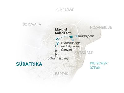 Familienreise Südafrika - Südafrika for family - Reiseroute 2022