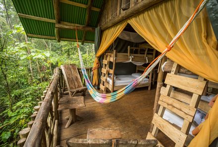 Costa Rica Familienreise - Costa Rica for family - La Tigra Regenwaldlodge - Innenansicht Hütte