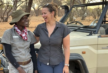 Botswana mit Kindern - Nadja Albrecht auf Jeep-Safari in Botswana