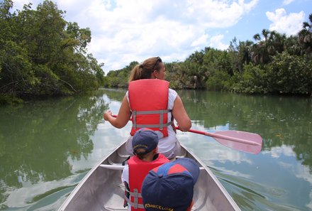 Familie Albrecht auf Reisen - Nadja Albrecht in Florida - Kanutour