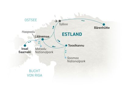 Estland Familienreise - Estland for family - Reisekarte 2022