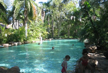 Familienreise Südafrika - Südafrika for family - Baden im Makutsi Pool