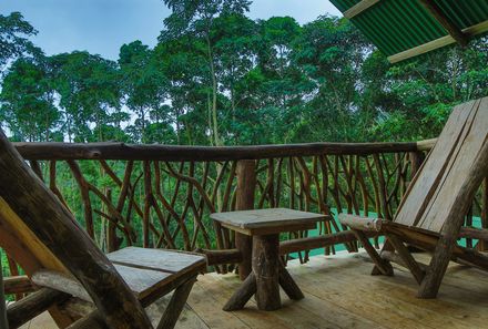 Costa Rica Familienurlaub - La Tigra Rainforest Lodge - Terrasse
