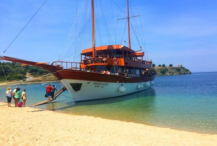 Griechenland Familienreise - Chalkidiki for family - Bootstour Toroneos