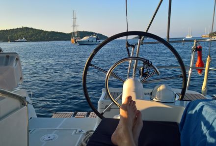 Familienreise Kroatien - Kroatien for family - Segelreise - Blick von der Yacht