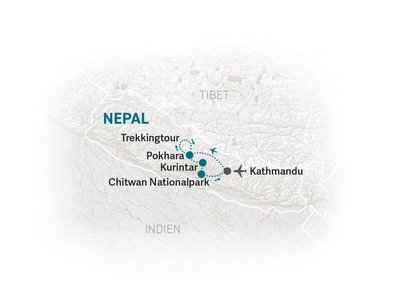 Nepal Familienreise - Nepal for family - Reiseroute 2024