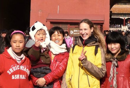 China mit Kindern - Einheimische mit Gruppe