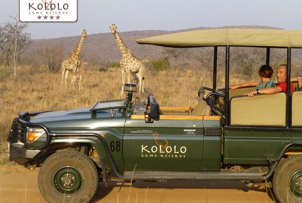 Südafrika mit Kindern - Interview mit dem Kololo Game Reserve - Safari Jeep