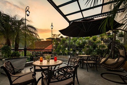 Vietnam for family individuell - Soleil Boutique Hotel - Terrasse