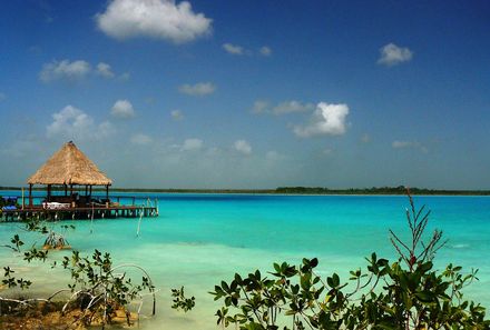 Mexiko Familienreise - Mexiko Family & Teens- Bacalar Holzhütte Steg