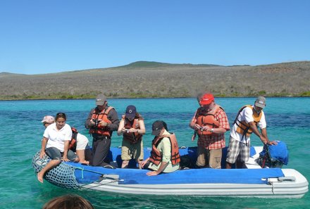Galapagos mit Jugendlichen - Reisebericht über Galapagos - Reisende während einer Bootstour