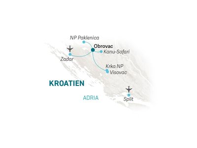 Kroatien Familienreise - Kroatien for family - Karte 2023