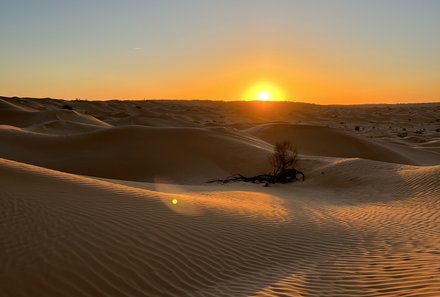 Tunesien Familienurlaub - Tunesien for family - Sonnenuntergang in der Wüste
