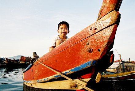 Familienurlaub Vietnam & Laos - Vietnam & Laos for family individuell - Kind in Boot