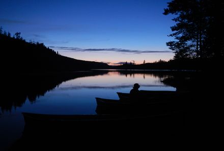 Schweden Familienreise - Sonnenuntergang am See