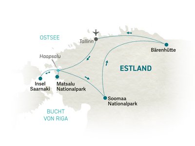 Estland Familienreise - Estland for family - Reisekarte 2026