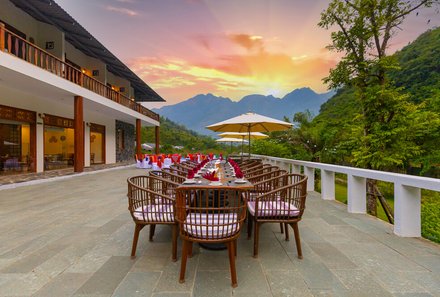 Laos & Vietnam Familienreise - Laos Reise mit Kindern - Mai Chau Mountain View Resort - Ausblick