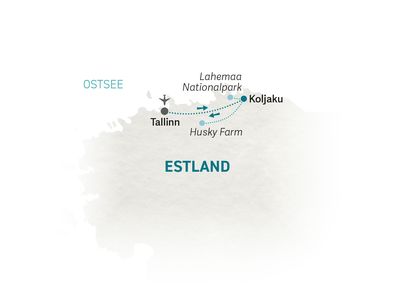 Estland Familienreise - Estland Winter for family - Reisekarte 2022
